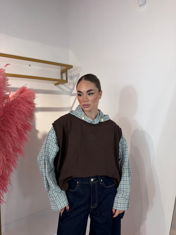 GILET NOÈ MARRONE