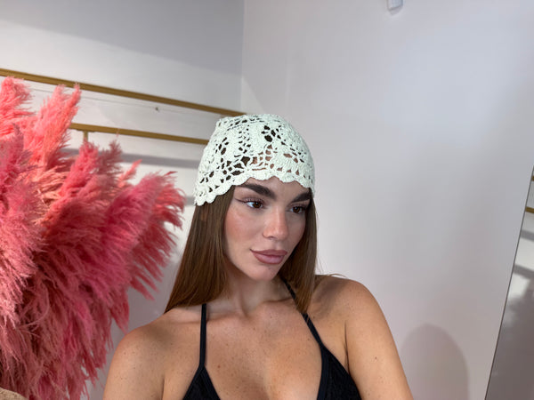 CUFFIETTA CROCHET PANNA
