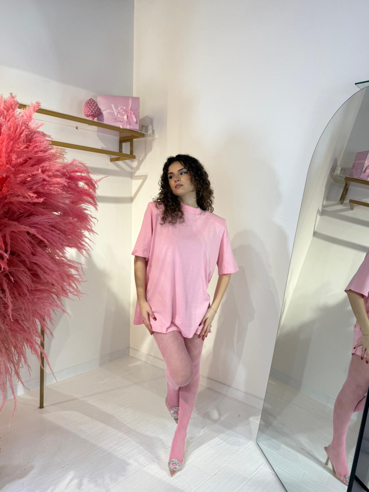 T-SHIRT MAXI ROSA