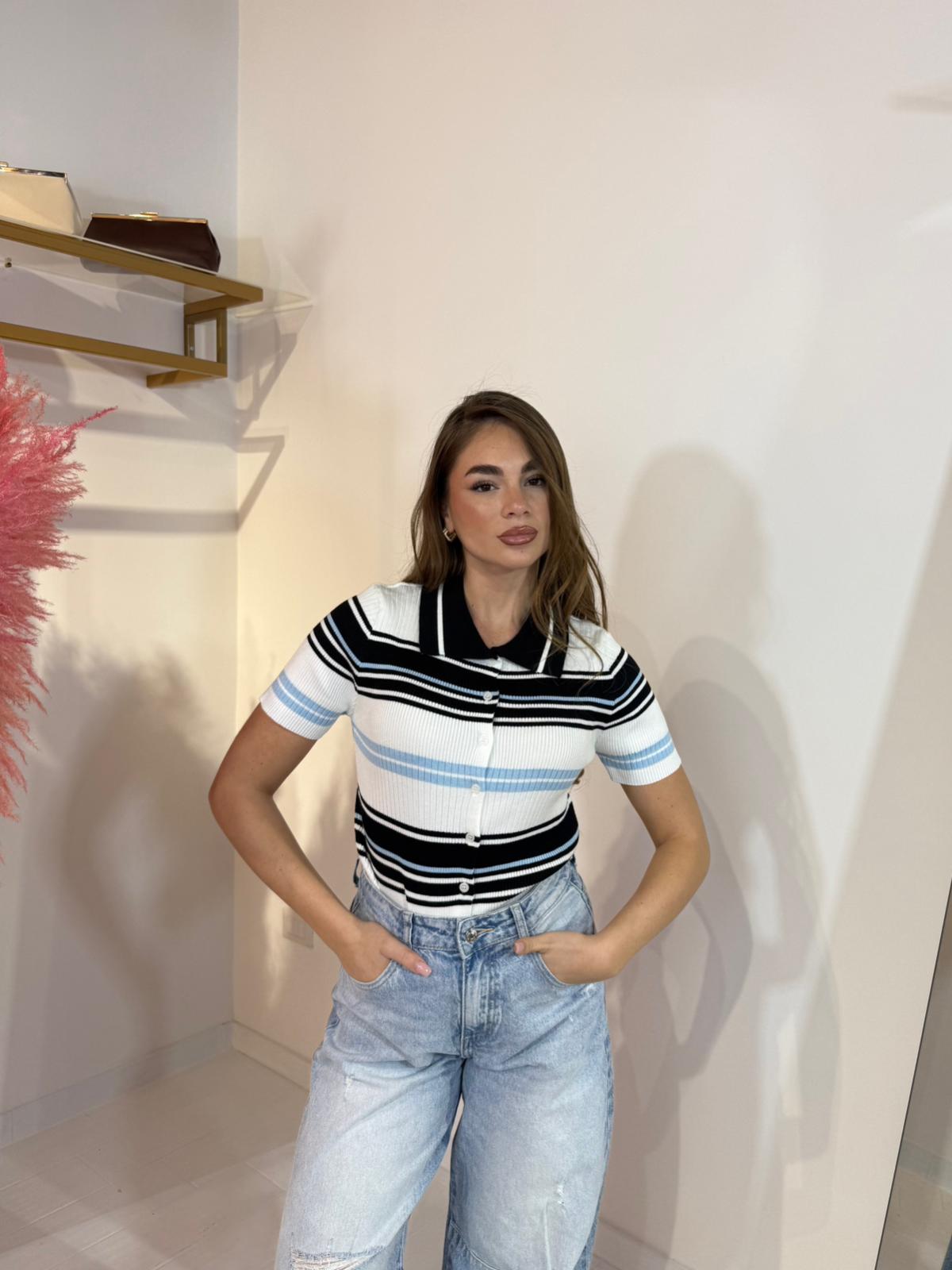 POLO DAFNE NERA&CELESTE