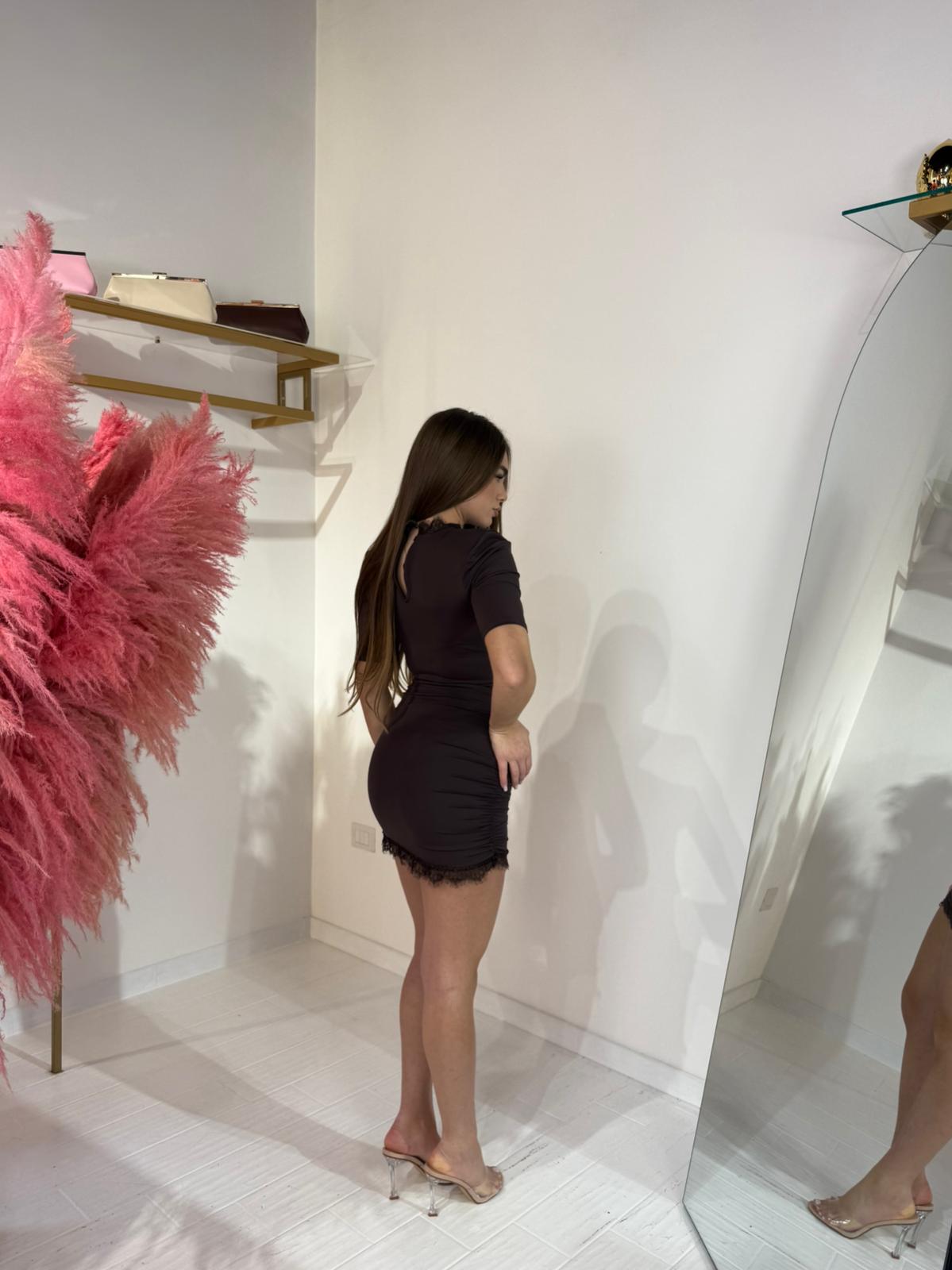 DRESS MARGHERITA MARRONE