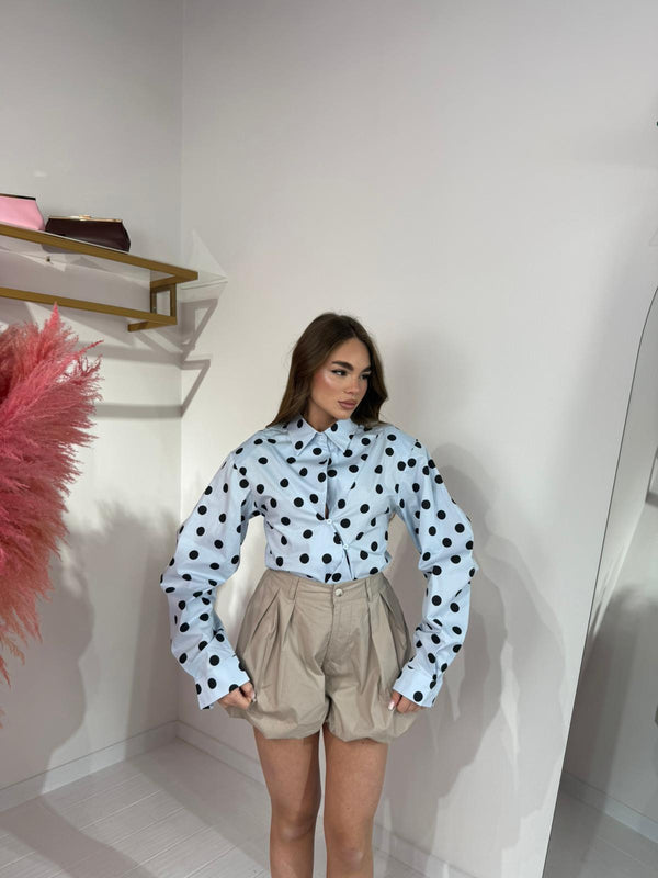 CAMICIA POIS CELESTE
