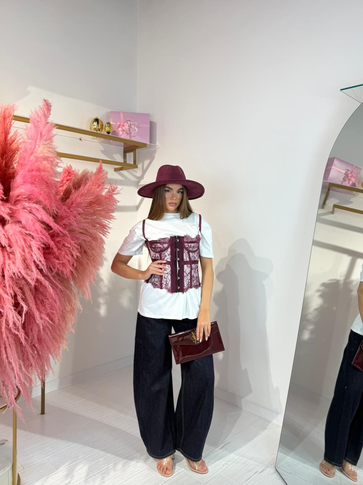 CORSETTO SUAMY BORDEAUX