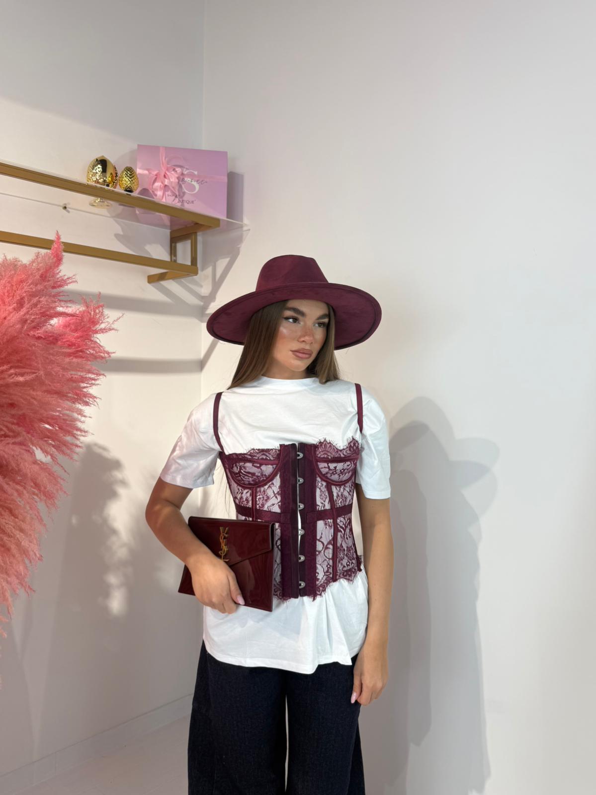CORSETTO SUAMY BORDEAUX