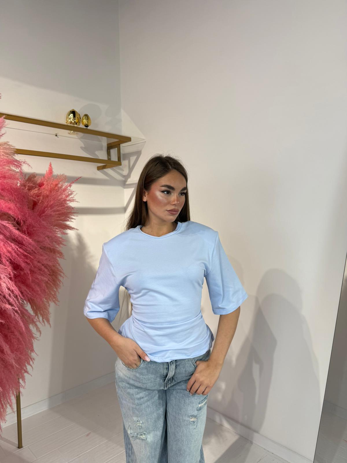 MAGLIA INTRECCI CELESTE