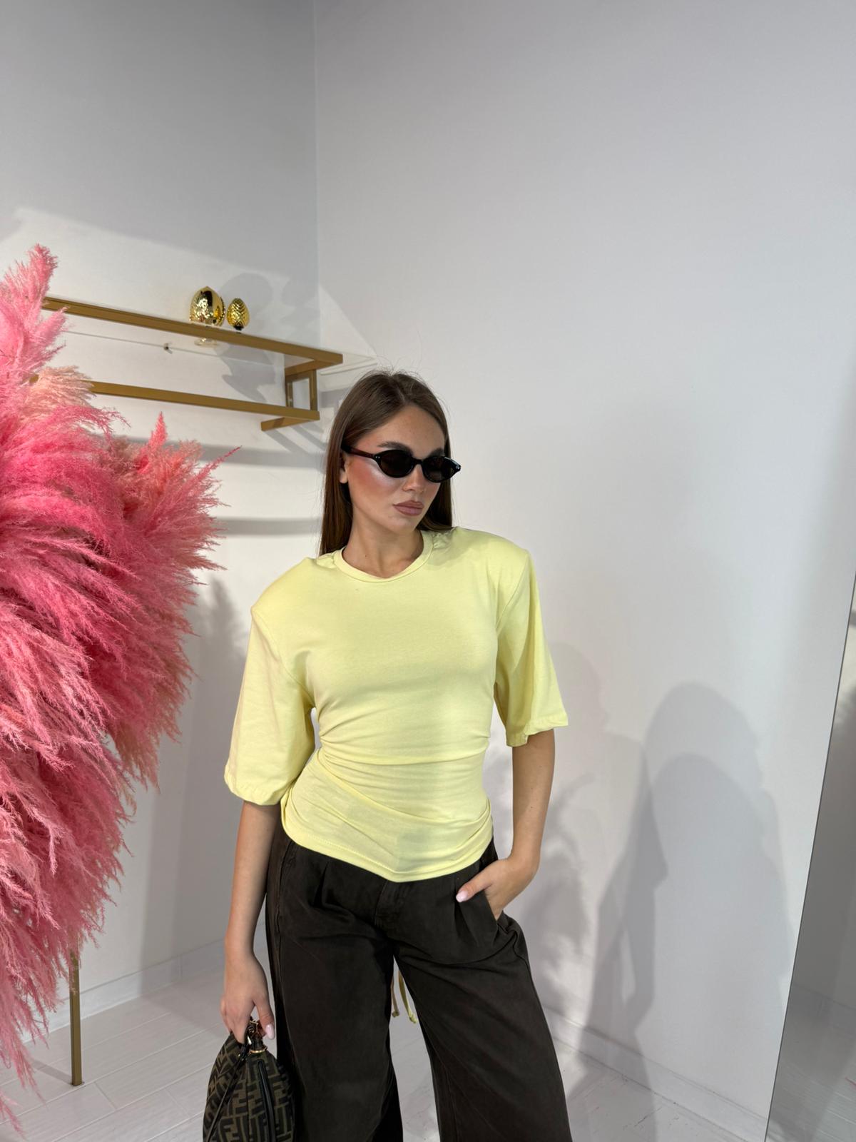 MAGLIA INTRECCI GIALLA