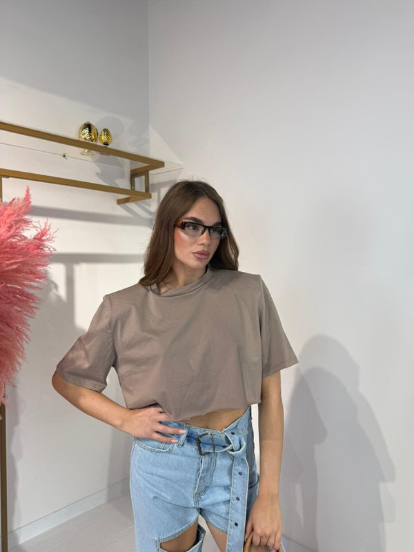 T-SHIRT CROP BEIGE