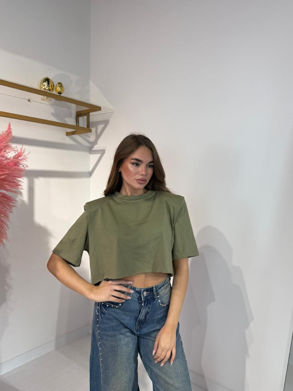 T-SHIRT CROP VERDE