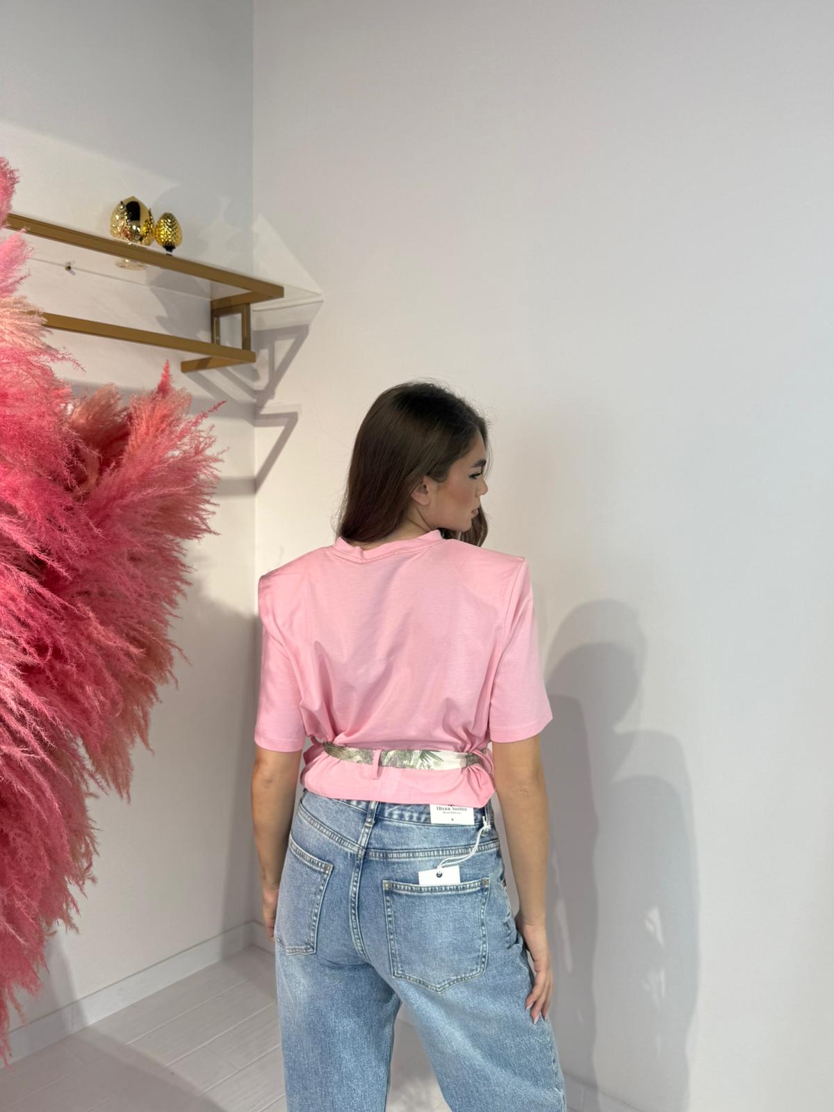 T-SHIRT FOULARD ROSA