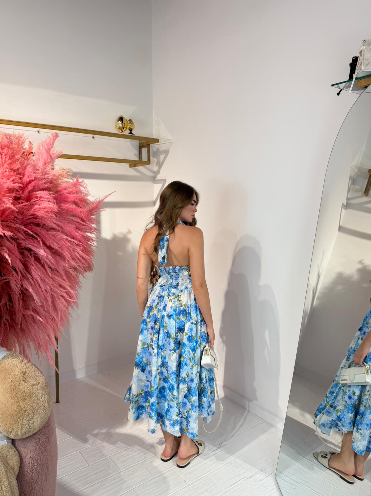 DRESS POSITANO AZZURRO