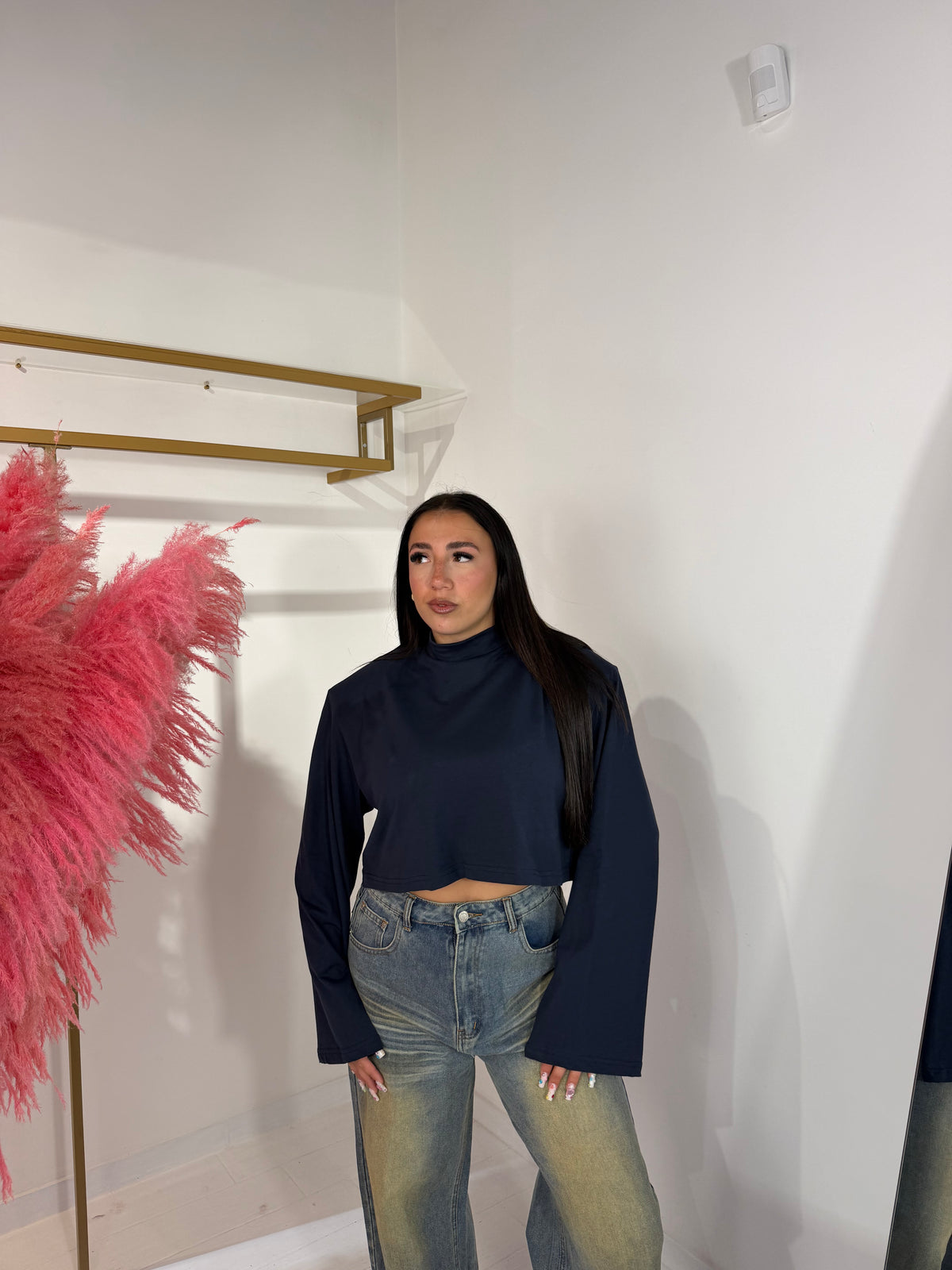 LONGSLEEVE CROP BLU
