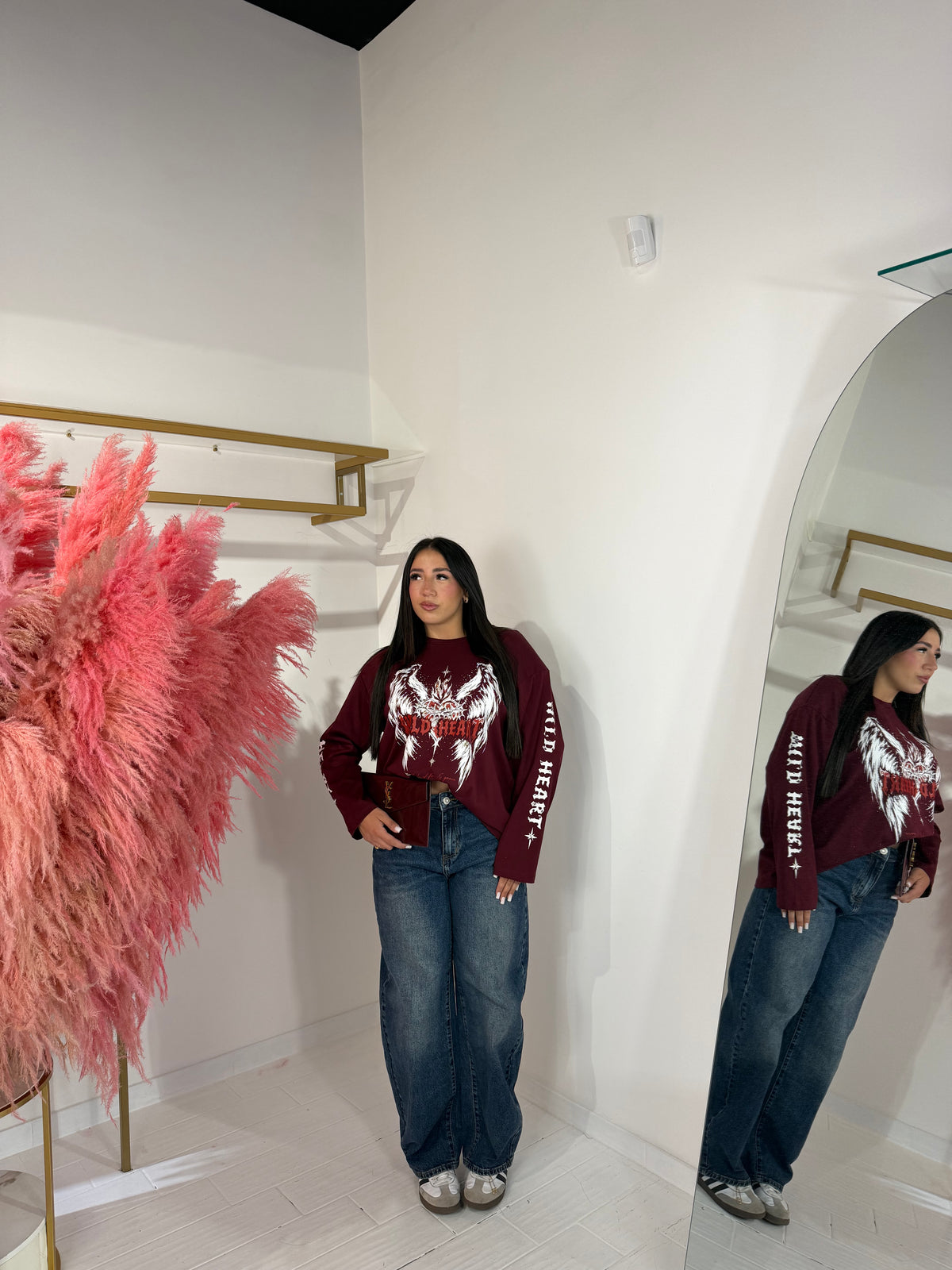 LONGSLEEVE HEART BORDEAUX