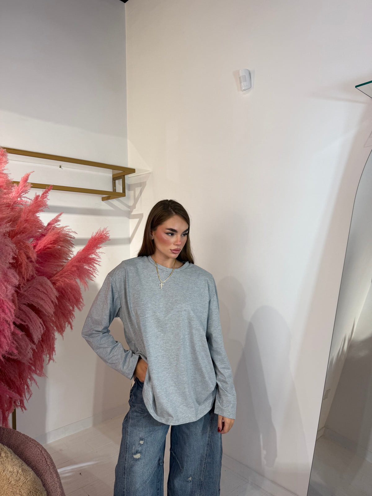 LONGSLEEVE GRIGIO CHIARO