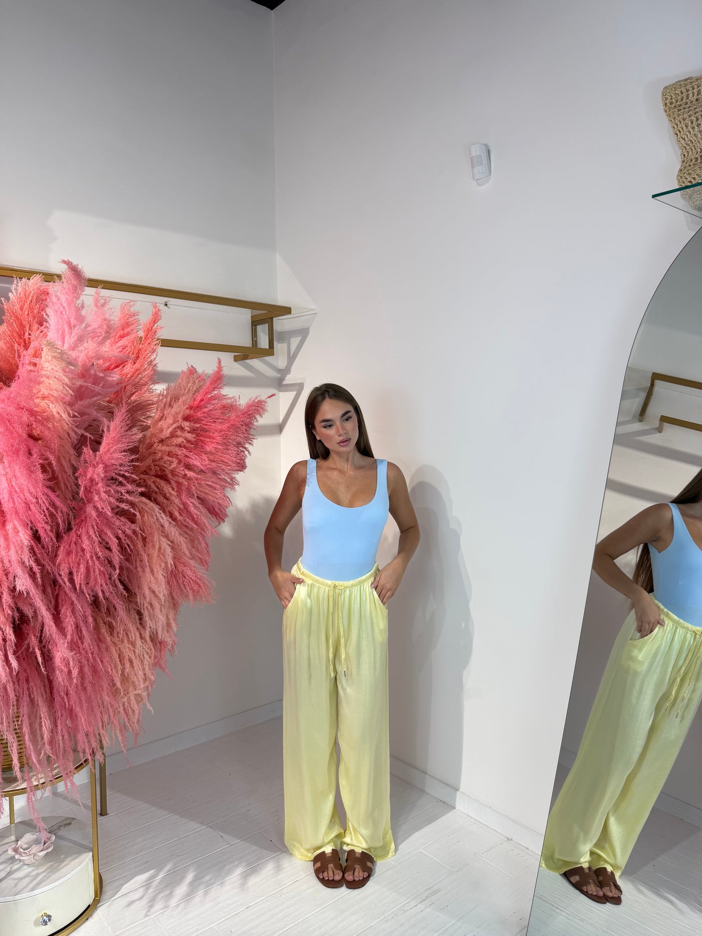 PANTALONE SATINATO GIALLO