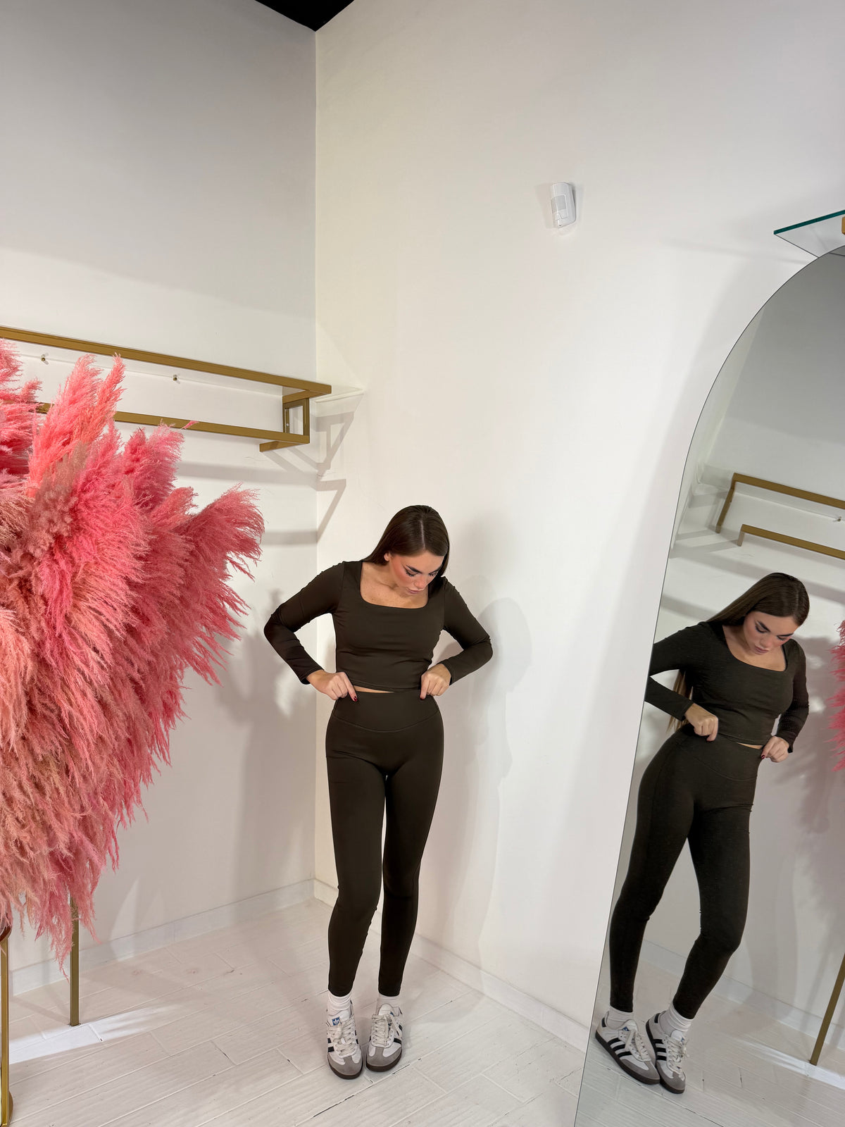 COORDINATO PILATES MARRONE
