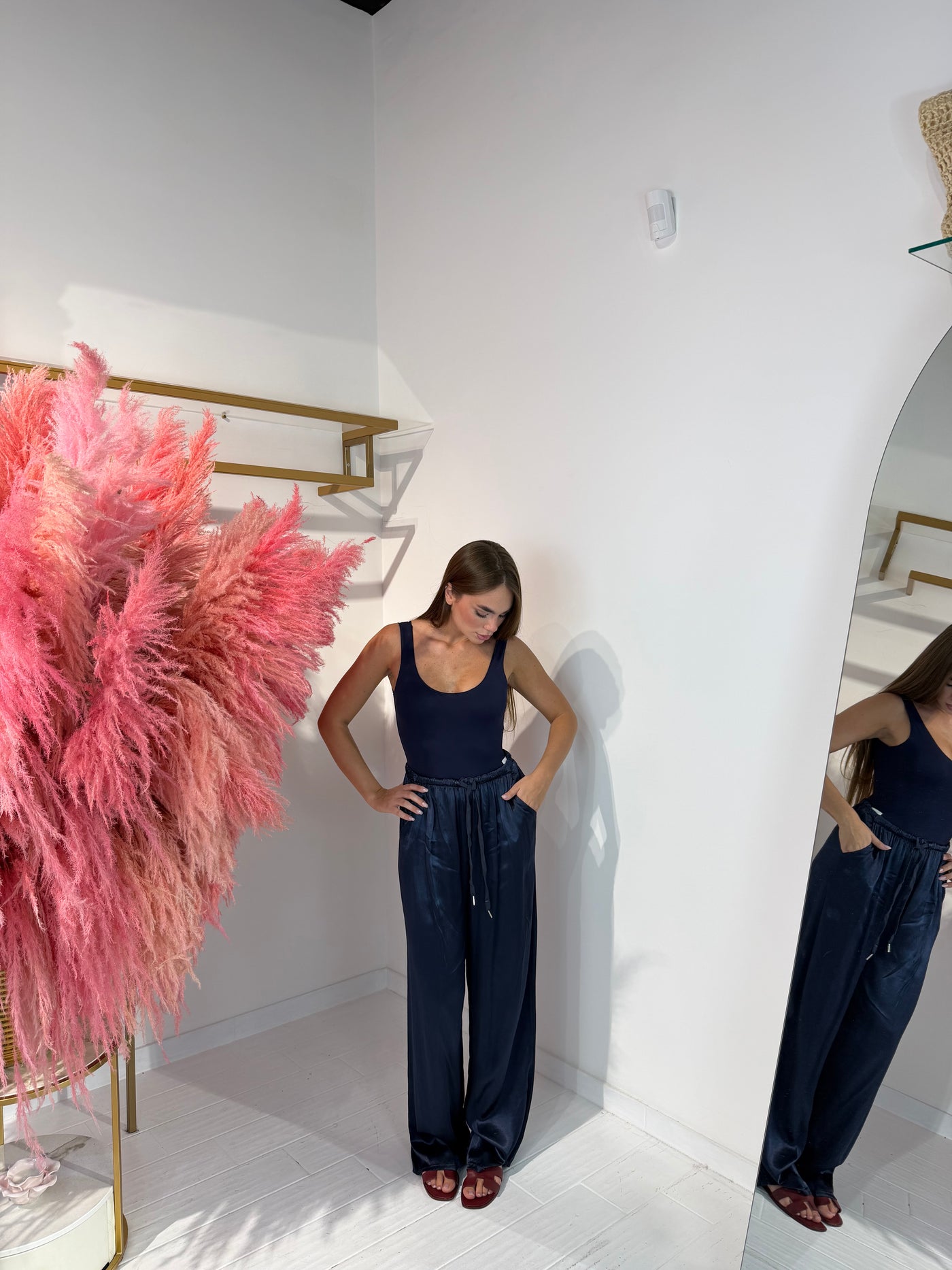 PANTALONE SATINATO BLU