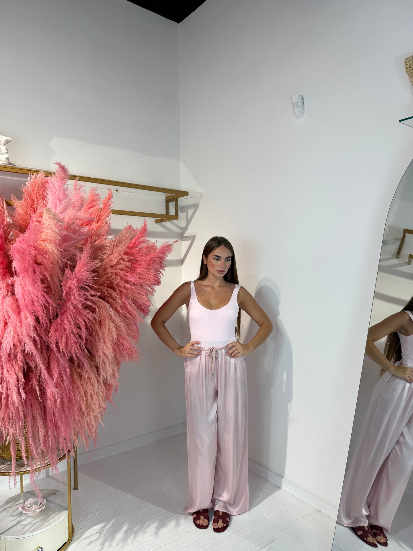 PANTALONE SATINATO ROSA
