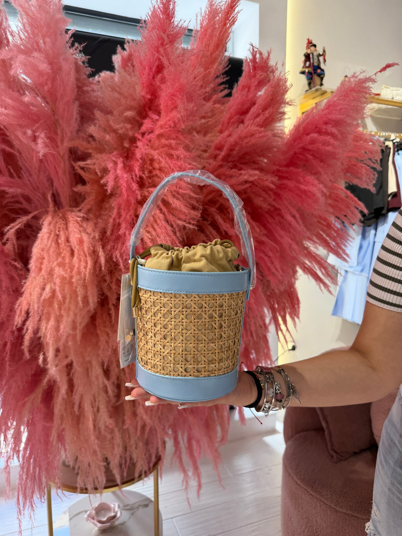 POCHETTE CESTINO CELESTE