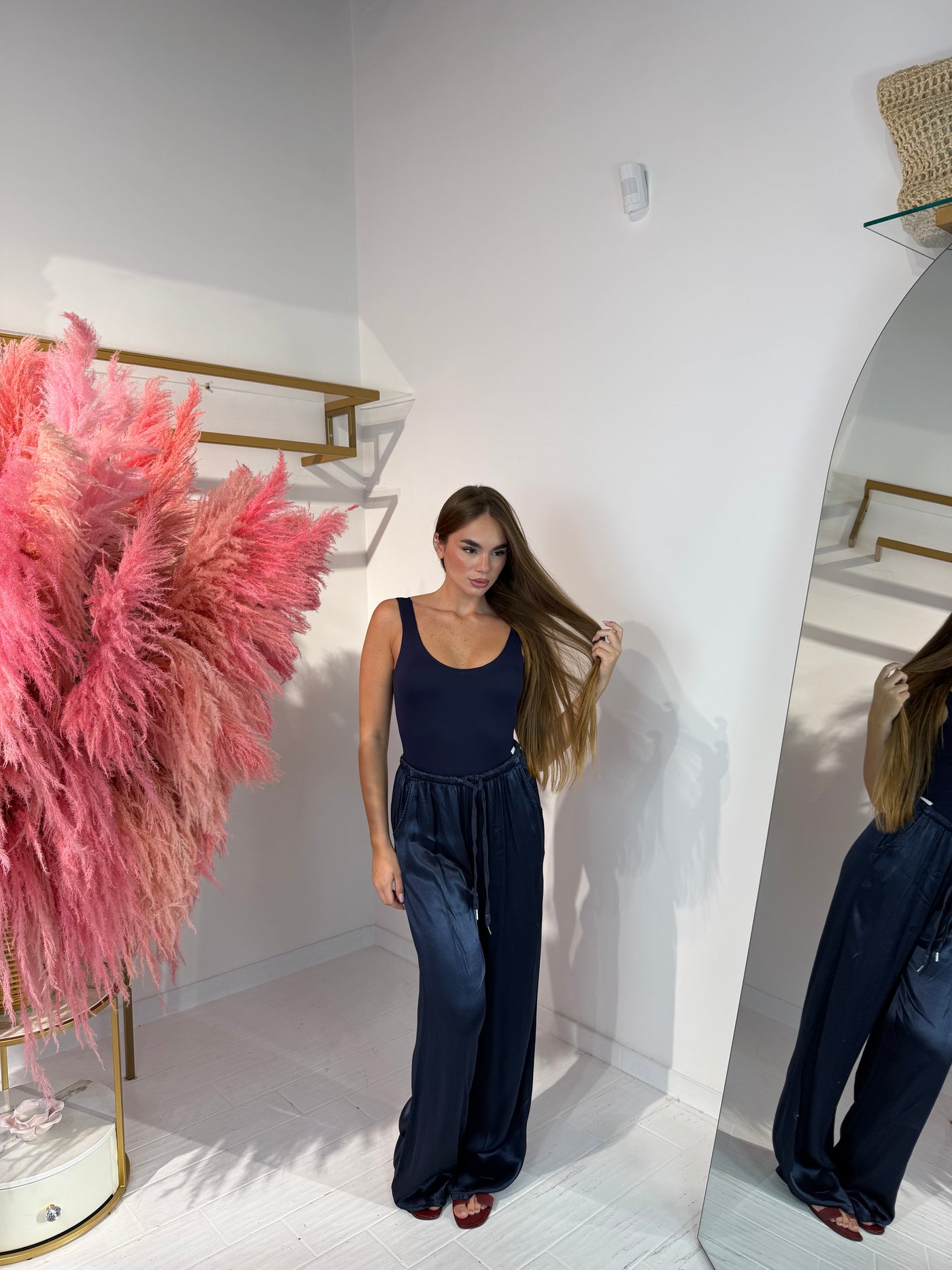 PANTALONE SATINATO BLU