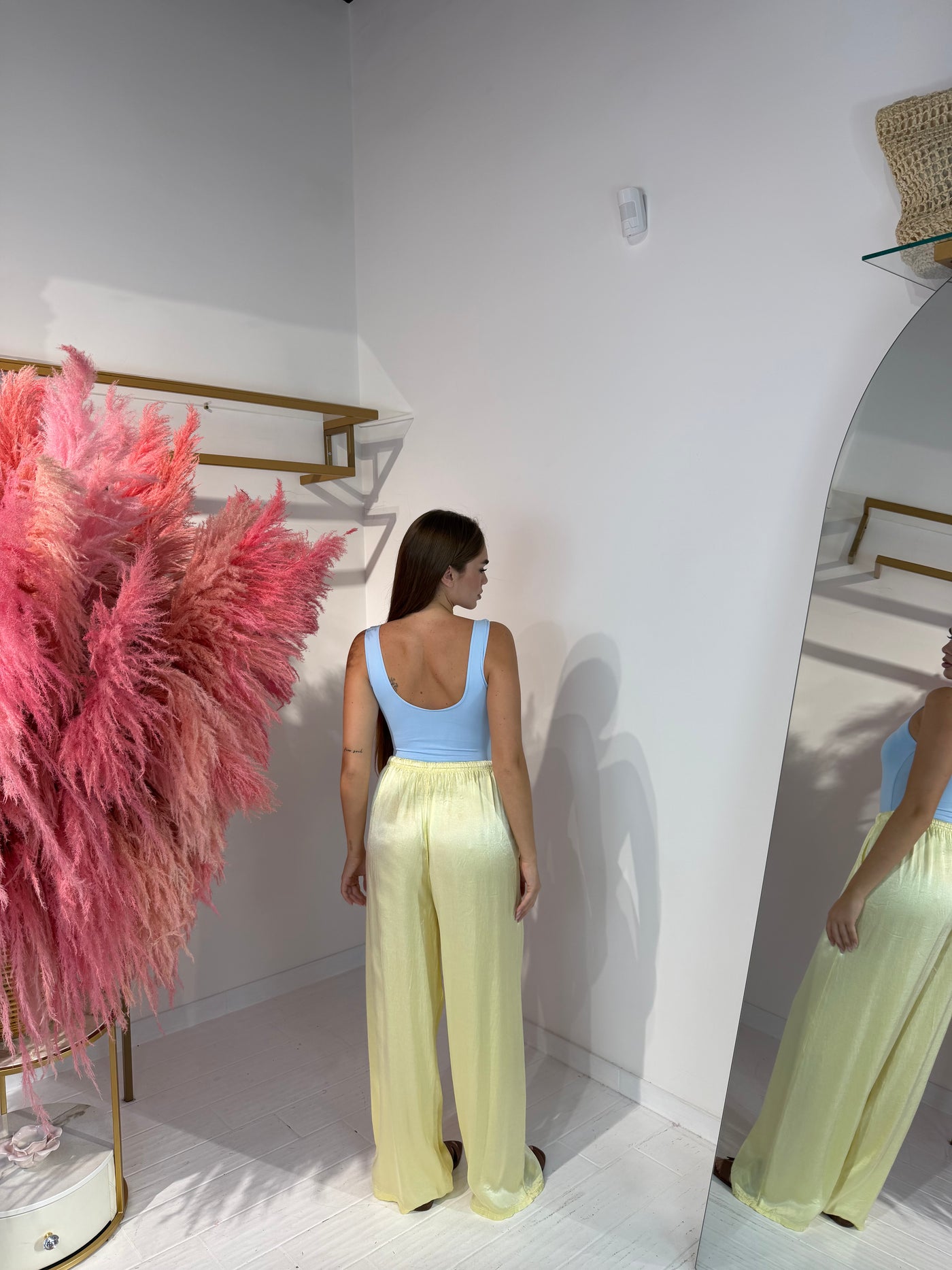PANTALONE SATINATO GIALLO