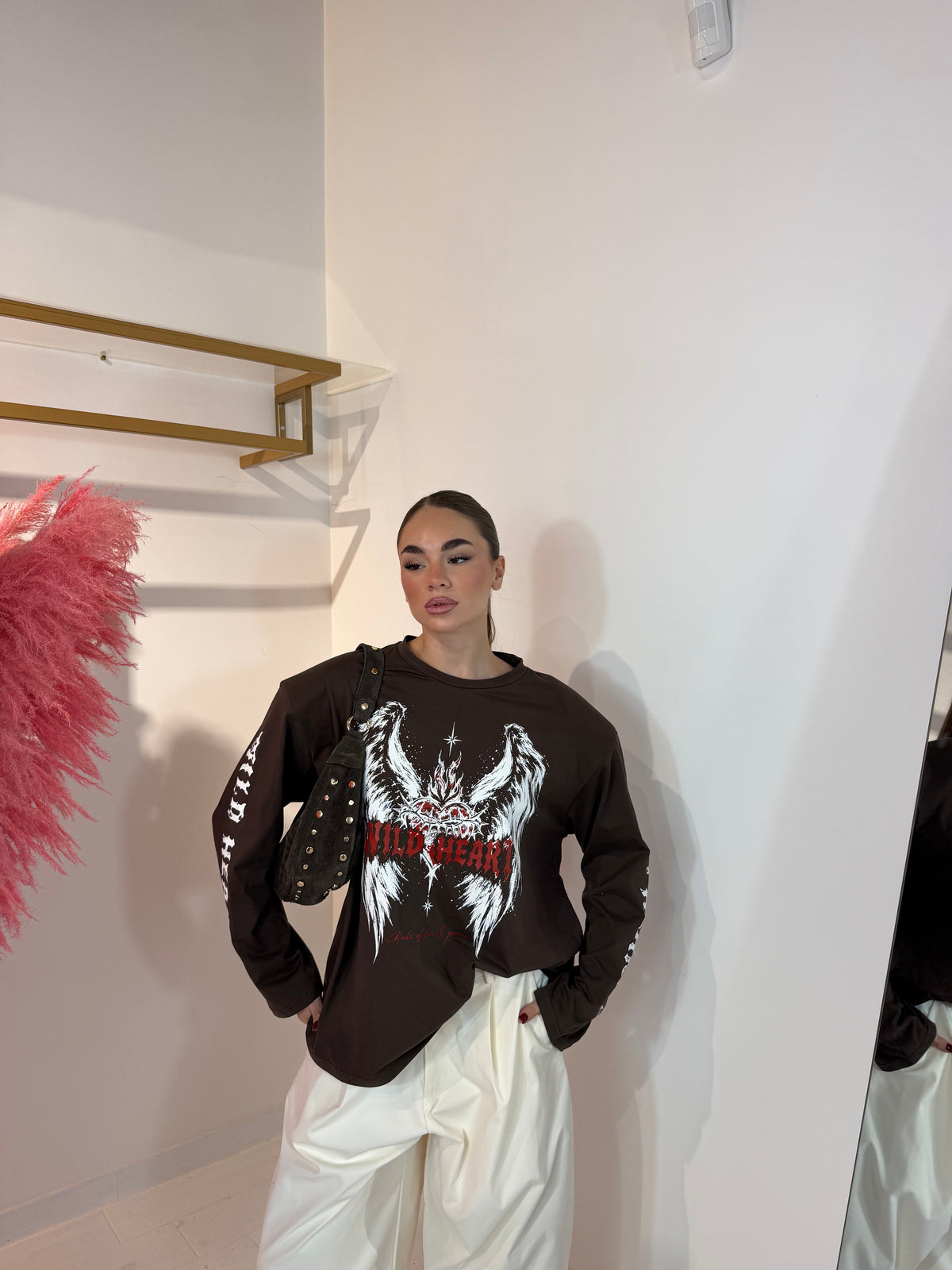 LONGSLEEVE HEART MARRONE