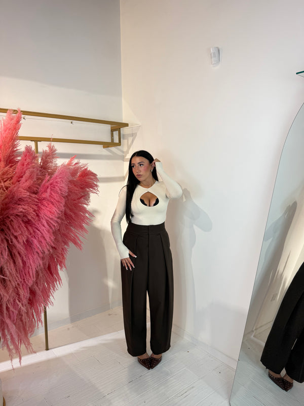 PANTALONE DIANA MARRONE