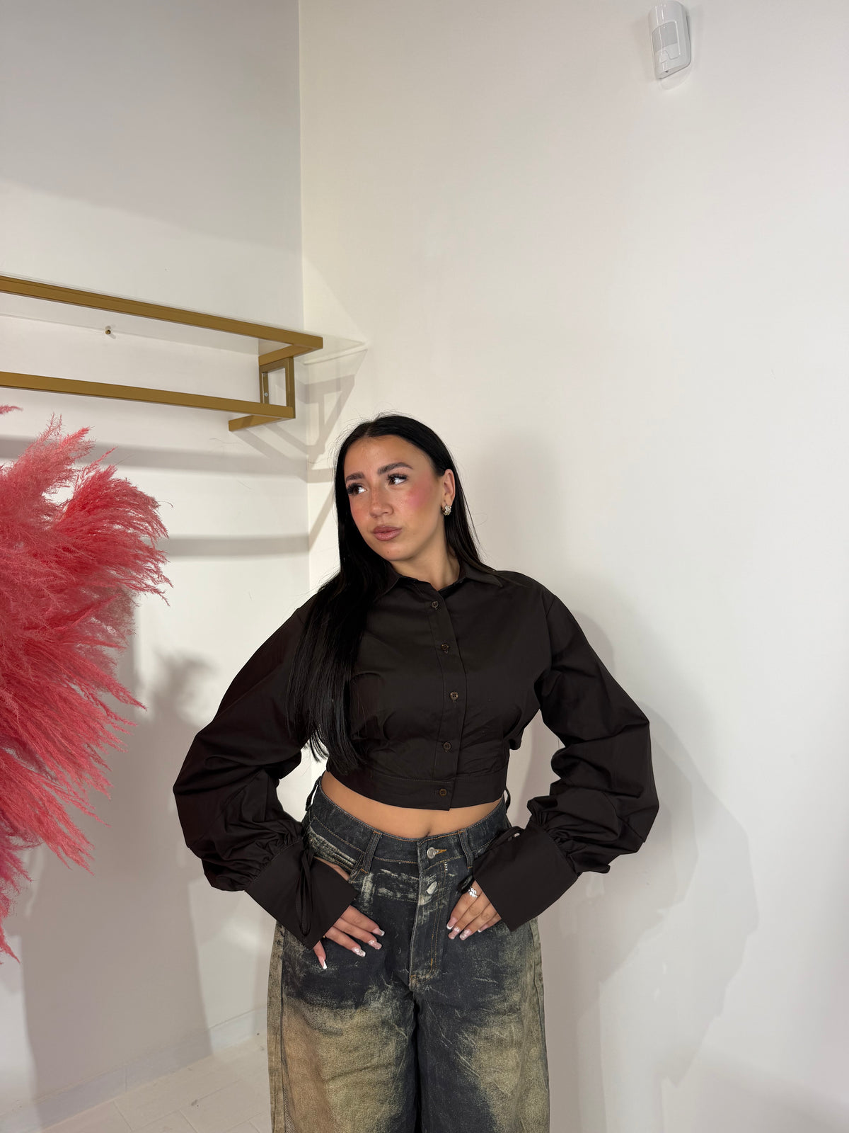 CAMICIA EVELINE MARRONE