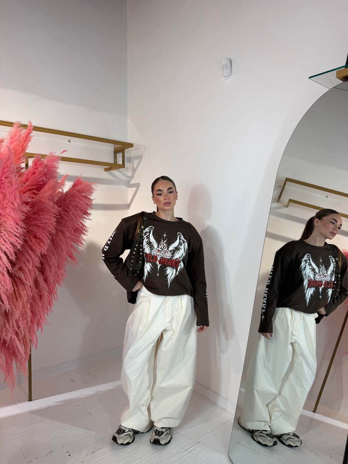 LONGSLEEVE HEART MARRONE