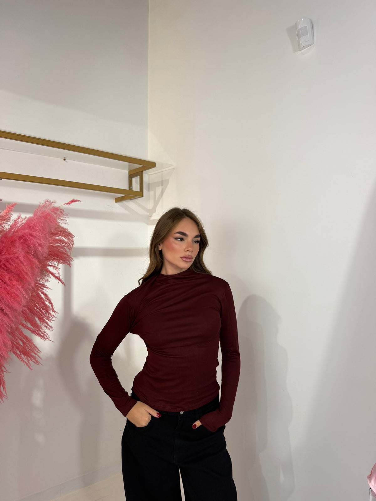 MAGLIA SEMIVELATA BORDEAUX