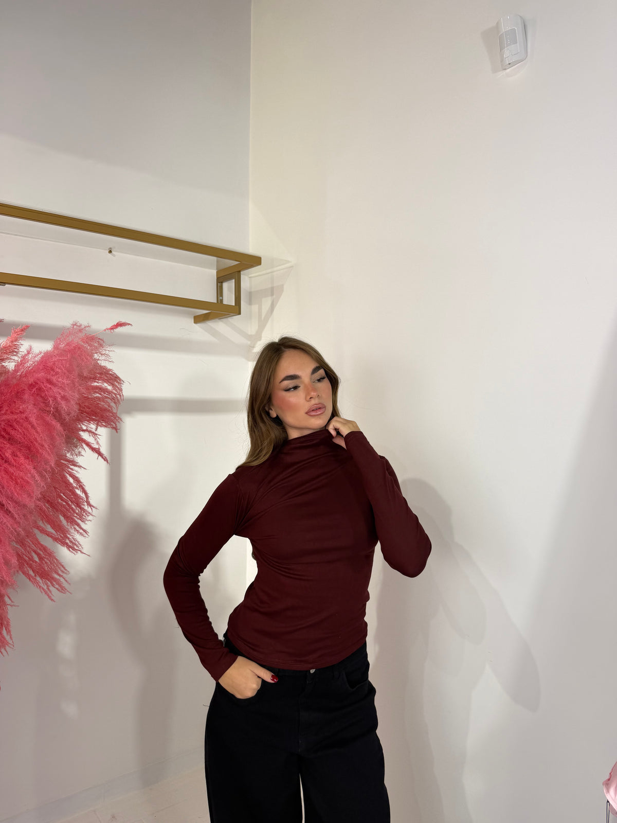 MAGLIA SEMIVELATA BORDEAUX