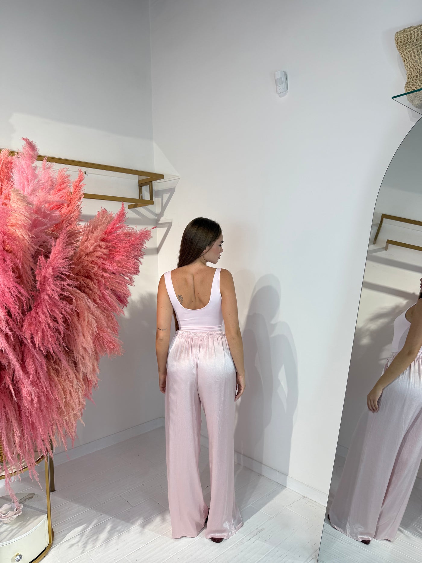 PANTALONE SATINATO ROSA