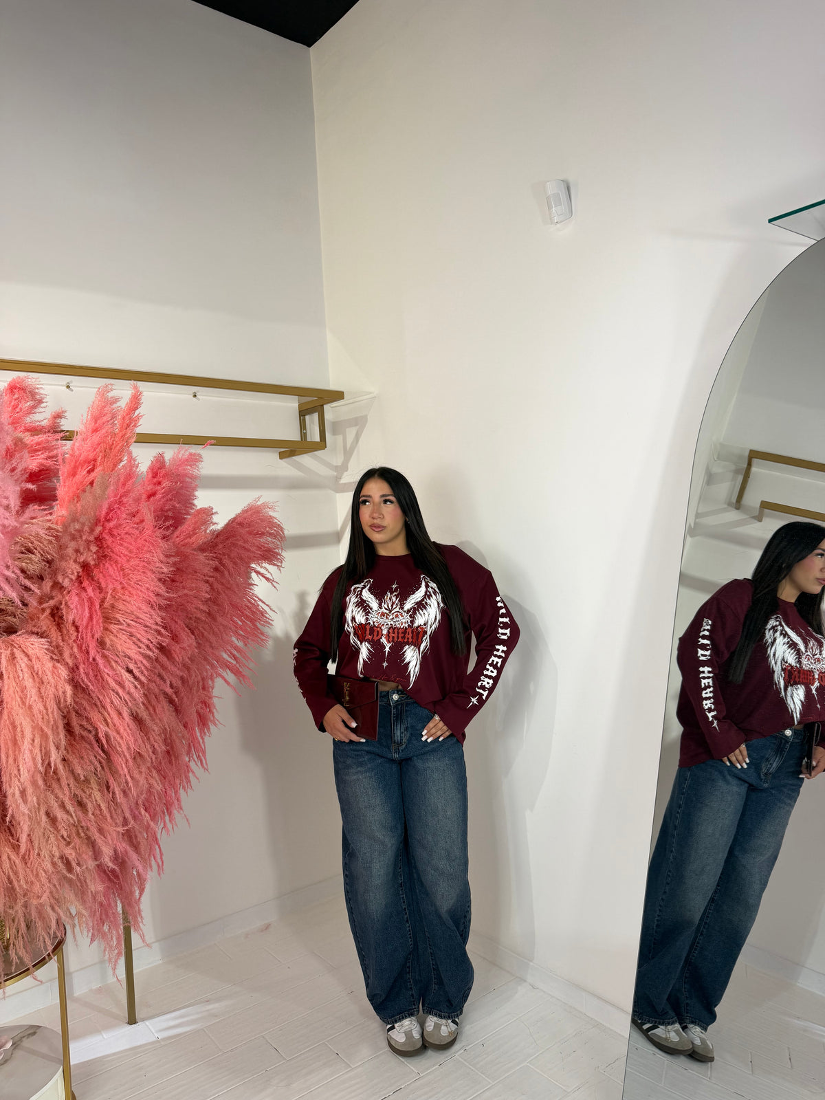 LONGSLEEVE HEART BORDEAUX