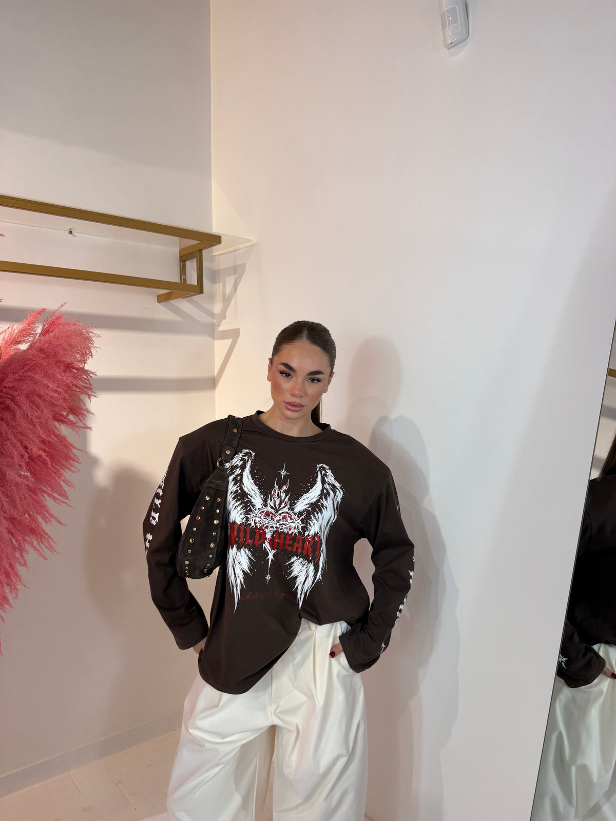 LONGSLEEVE HEART MARRONE