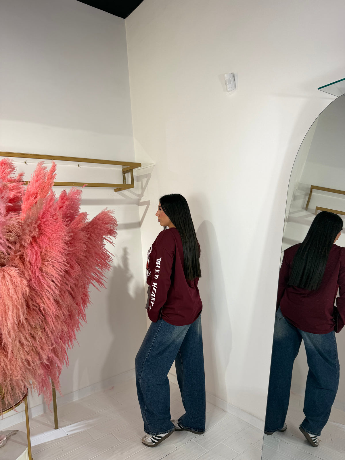 LONGSLEEVE HEART BORDEAUX