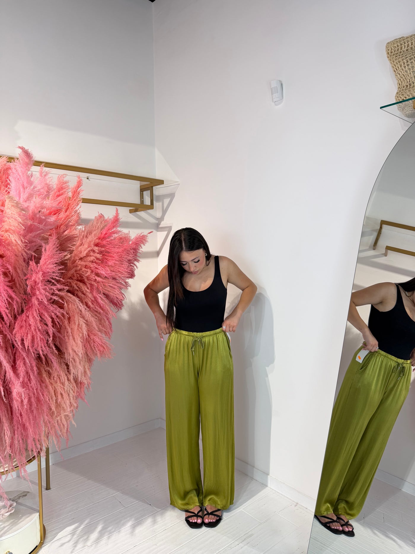 PANTALONE SATINATO VERDE