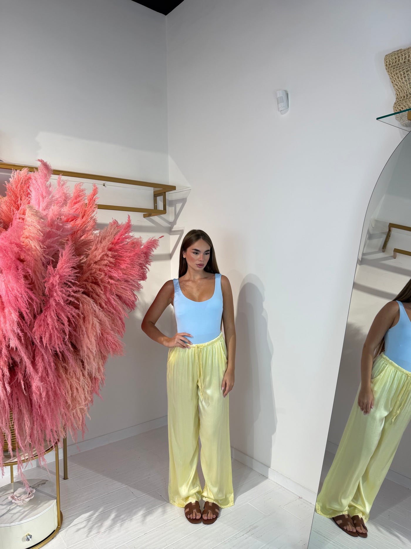 PANTALONE SATINATO GIALLO
