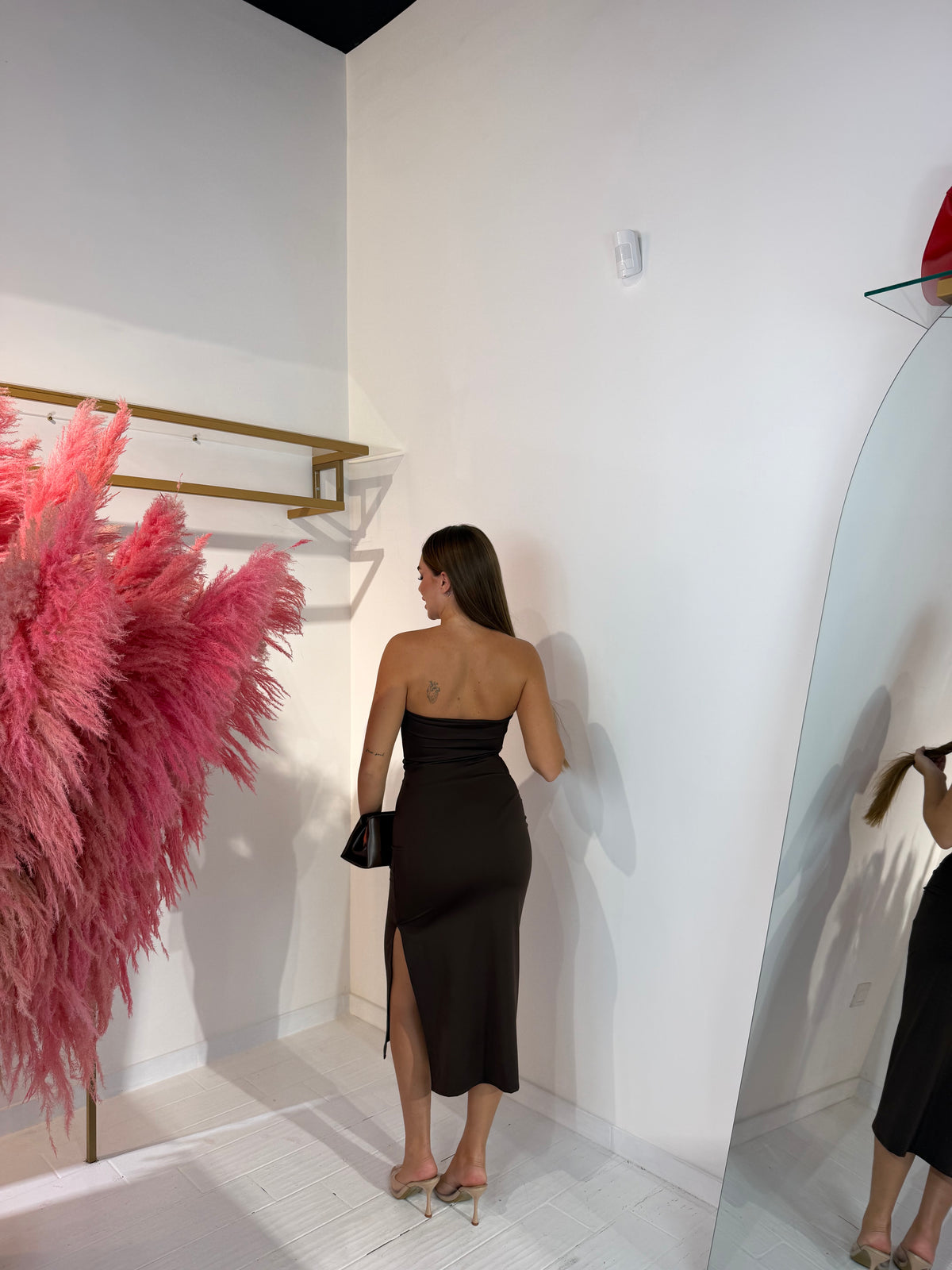 DRESS MARGHE MARRONE