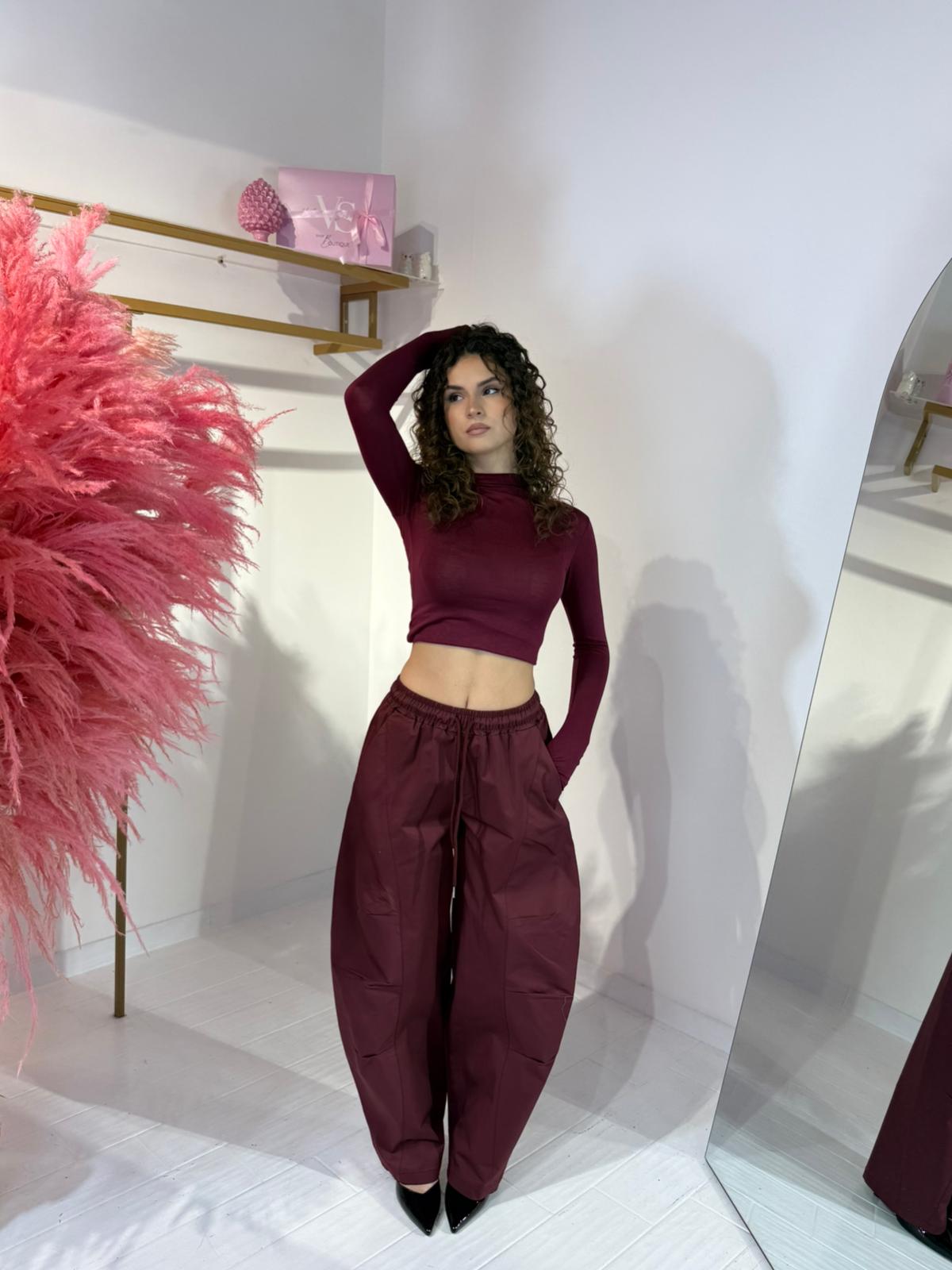 PANTALONE OLIVIA BORDEAUX