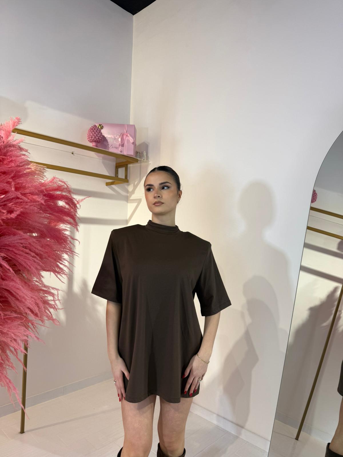 T-SHIRT MAXI MARRONE