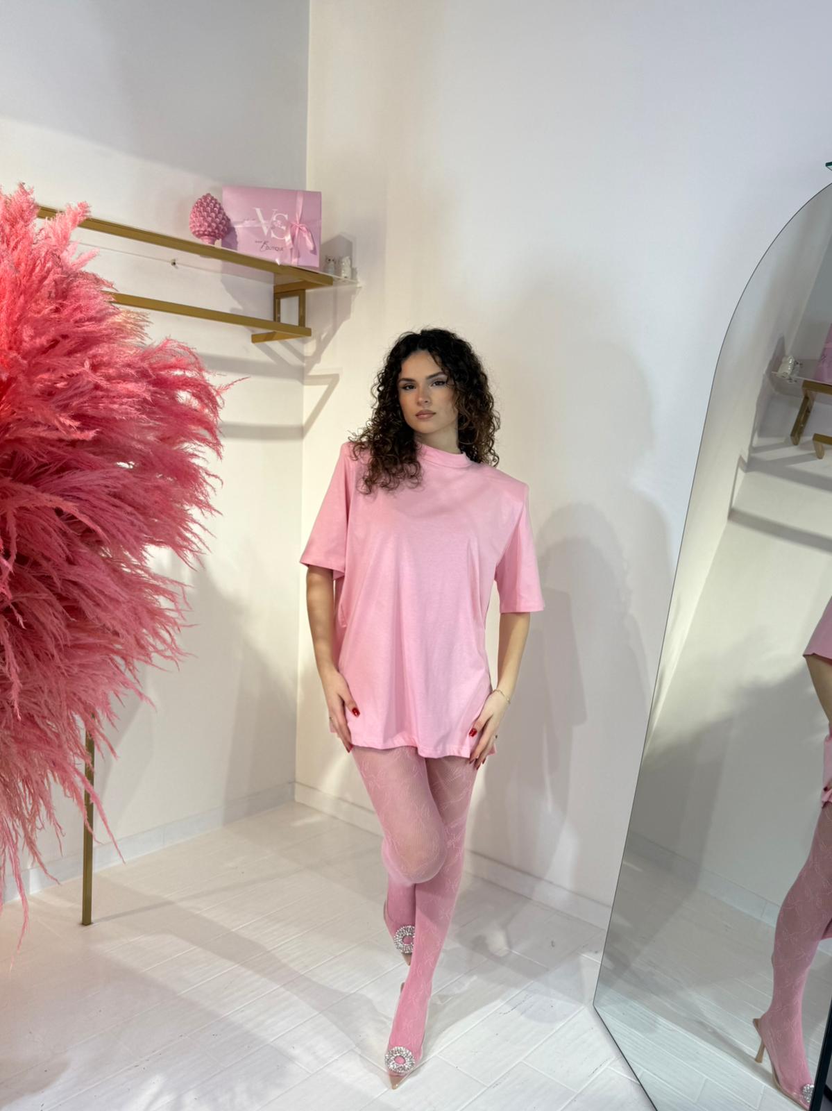 T-SHIRT MAXI ROSA