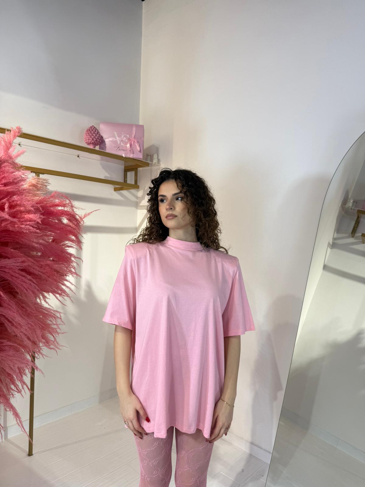 T-SHIRT MAXI ROSA
