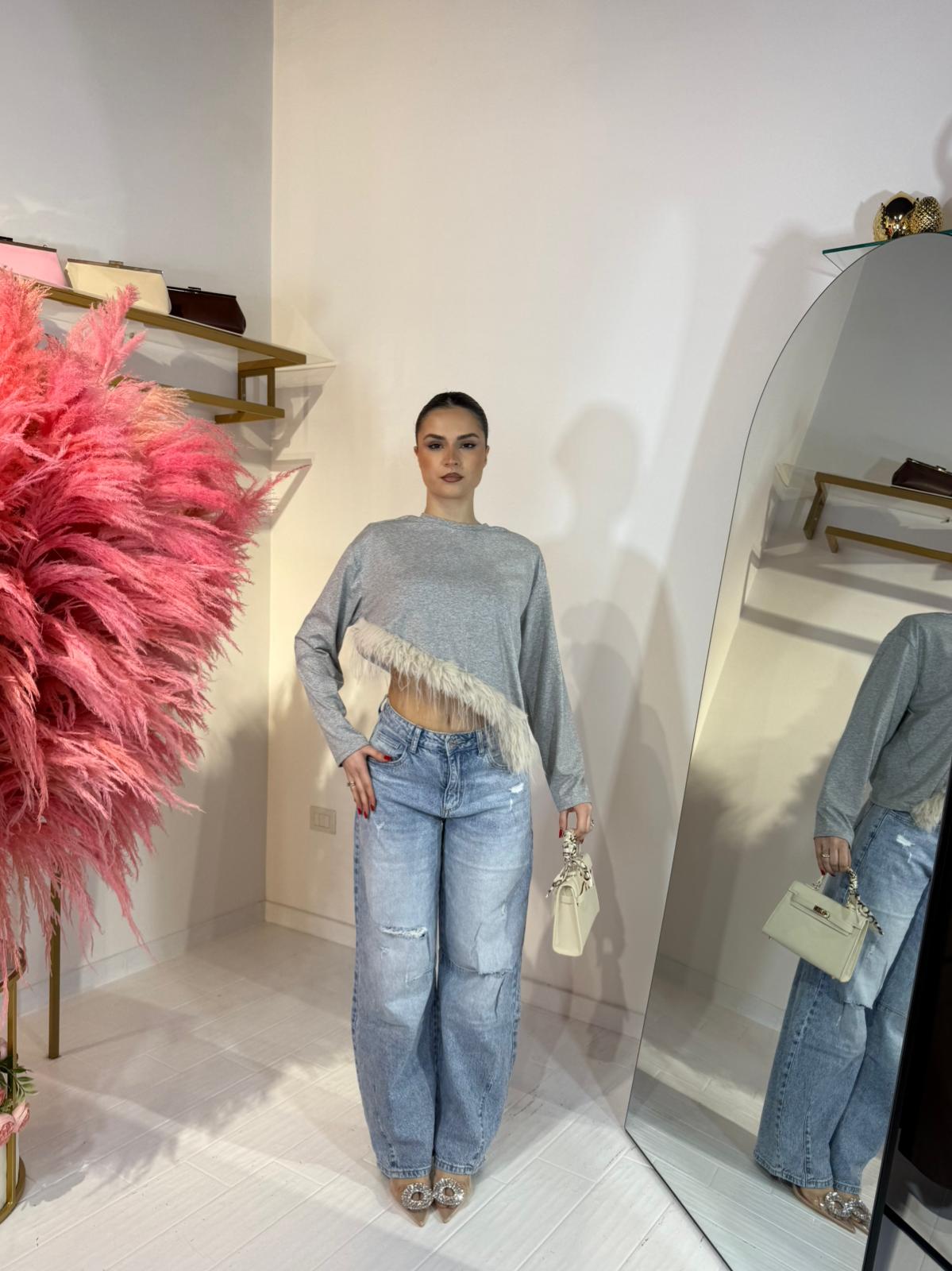 MAGLIA PIUME GRIGIA