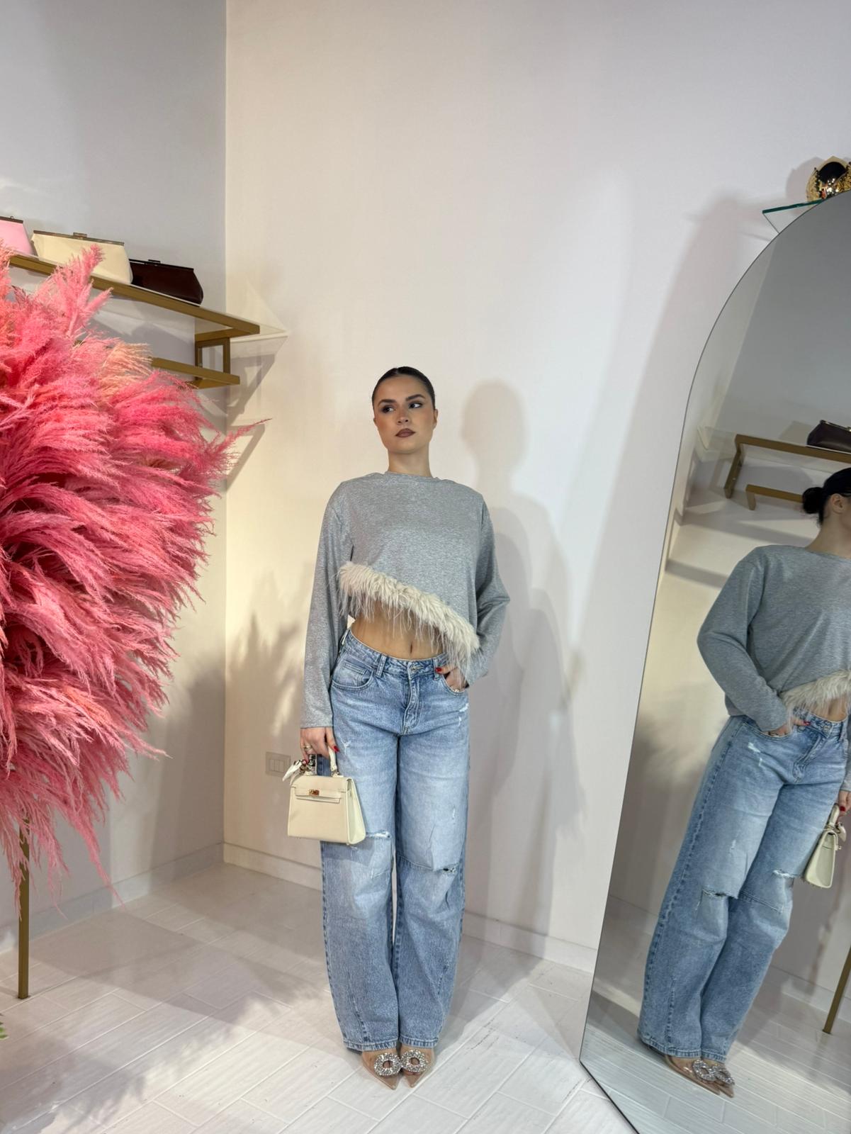 MAGLIA PIUME GRIGIA