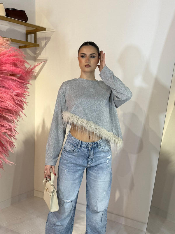 MAGLIA PIUME GRIGIA
