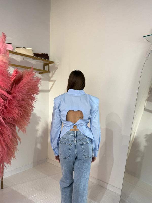 CAMICIA LOVE AZZURRA