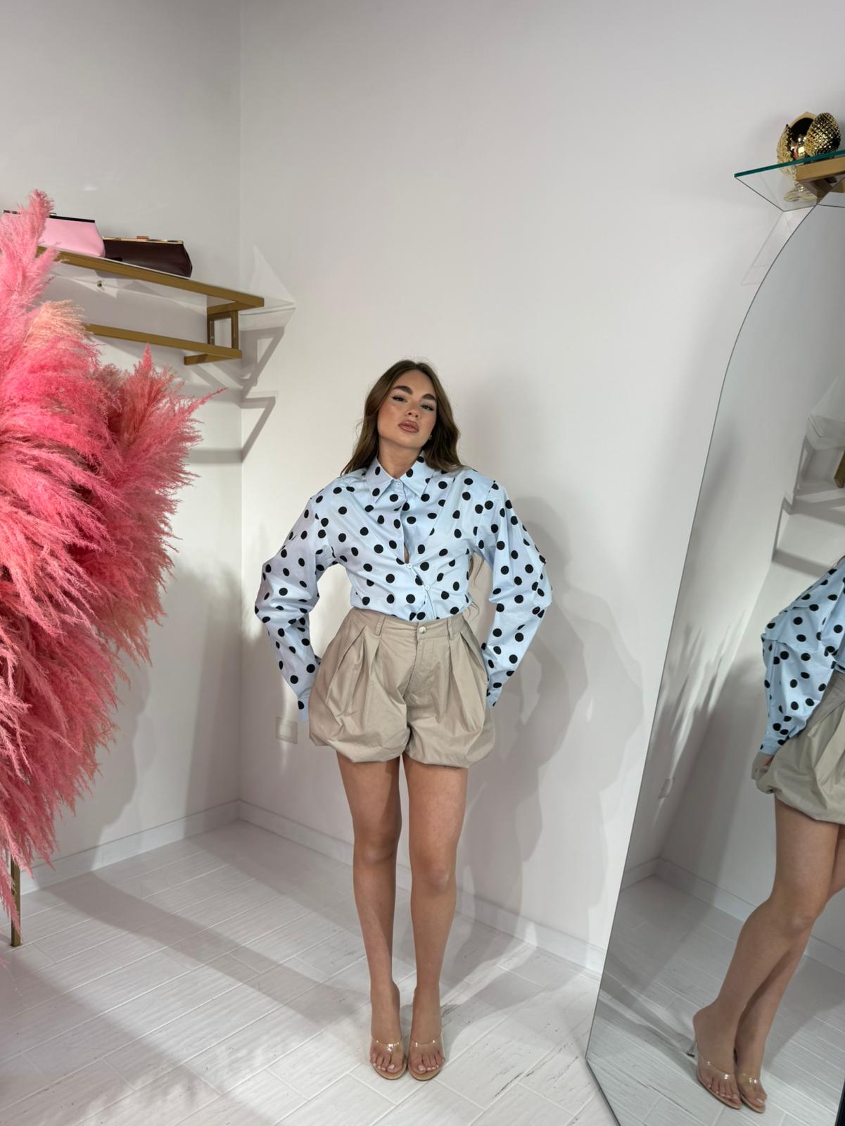 CAMICIA POIS CELESTE