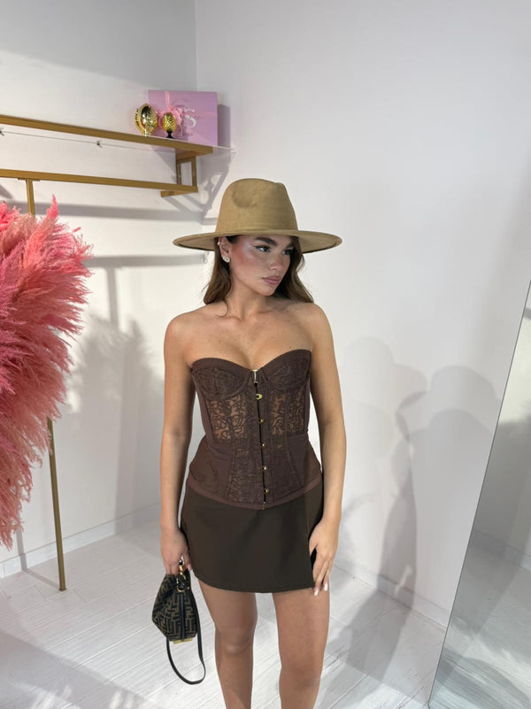 CORSETTO ROMANTIC MARRONE