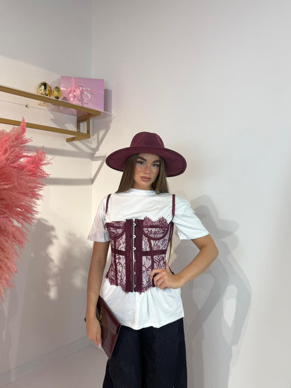 CORSETTO SUAMY BORDEAUX