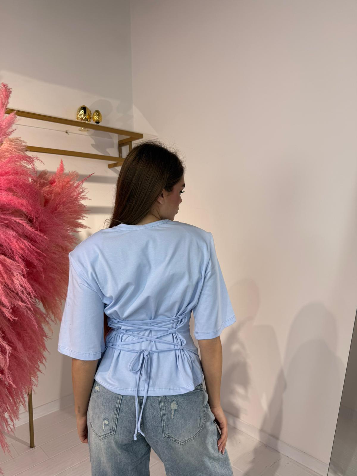MAGLIA INTRECCI CELESTE