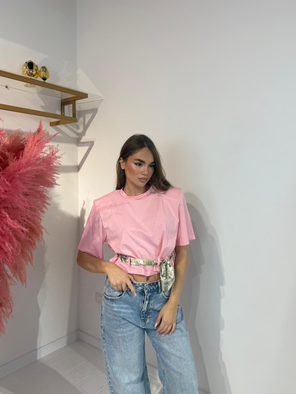 T-SHIRT FOULARD ROSA